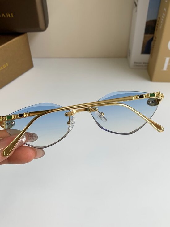 Bvlgari Serpenti Rimless Cat Eye Gradient Blue Sunglasses main image 6